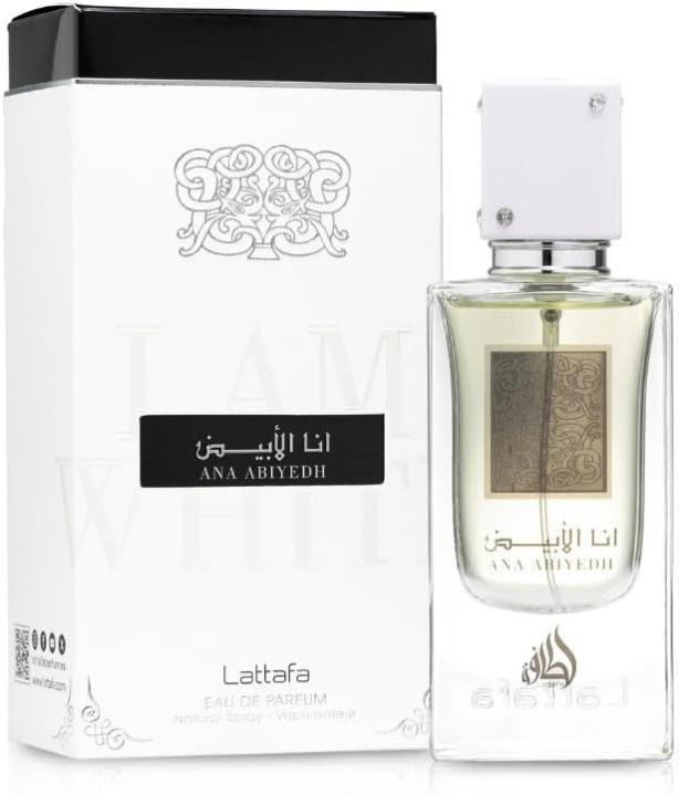 Perfume Ana Abiyedh Blanco Lattafa 60 ml – Fragancia Unisex de Larga Duración con Notas de Bergamota, Vainilla y Almizcle