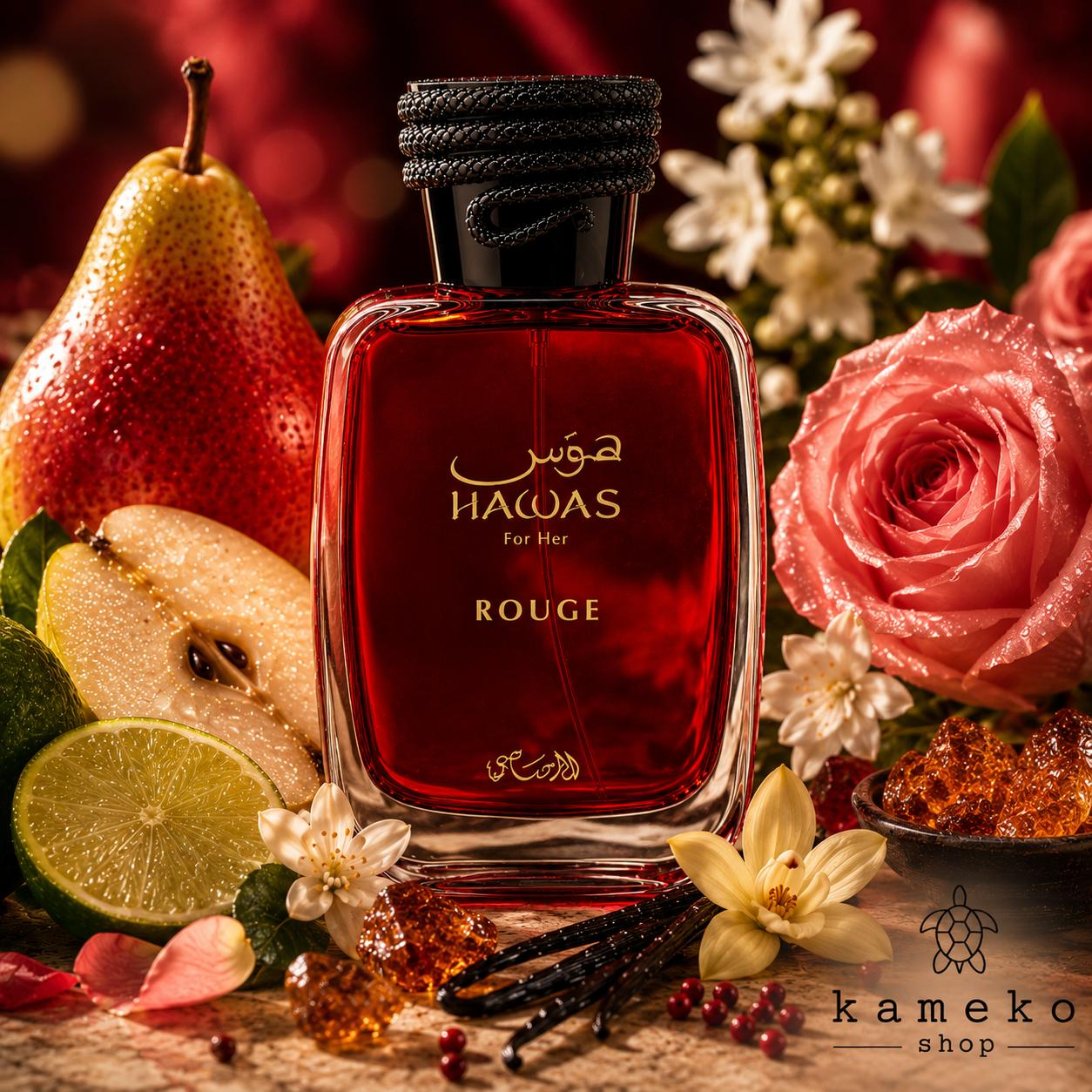 Hawas Rouge – Rasasi | Perfume Árabe | Floral, Afrutado, Dulce y Avainillado