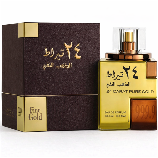 Lattafa 24 Carat Pure Gold – Perfume Árabe Unisex Intenso y Oriental | Eau de Parfum 100 ml