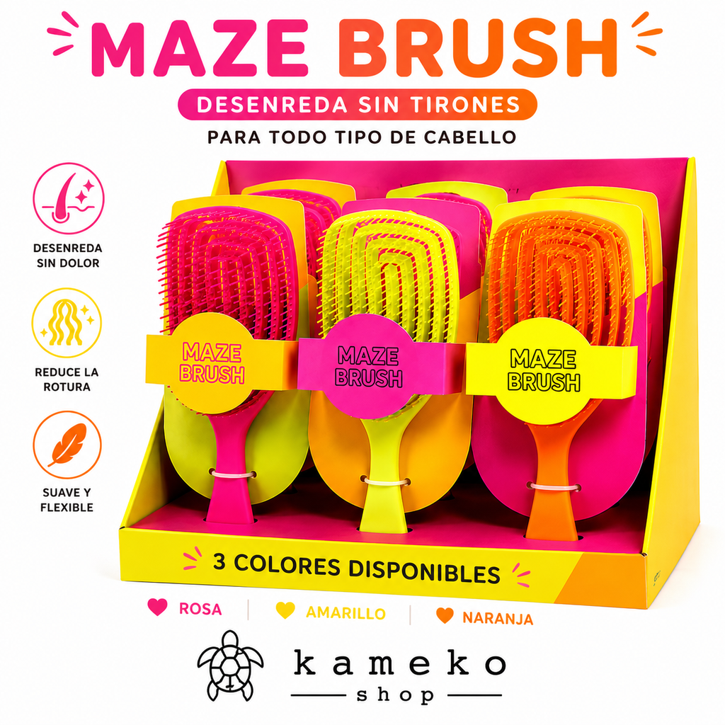 Cepillo Desenredante Antitirones | Flexible | Desenreda Sin Romper el Cabello | 3 Colores Disponibles