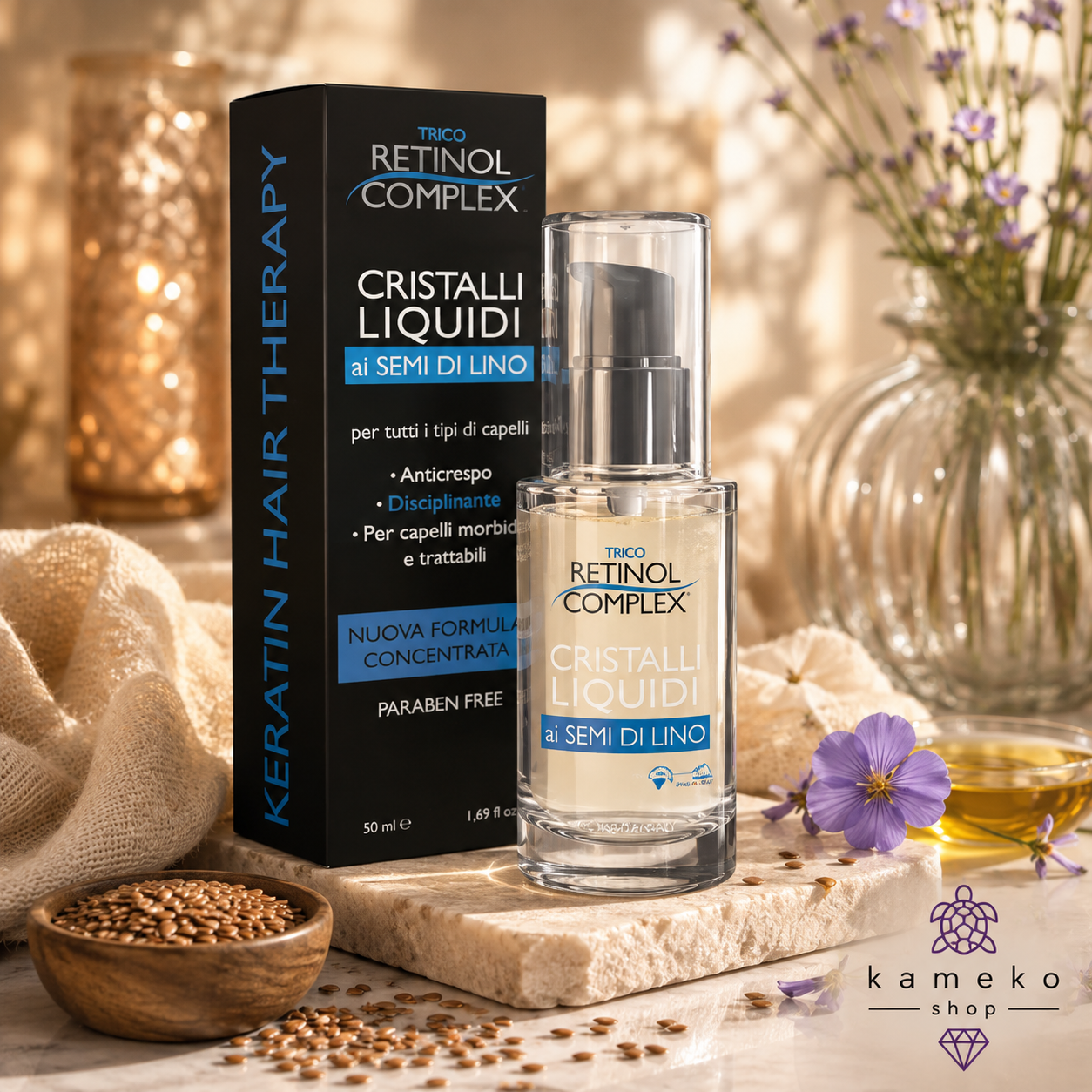 Cristales Líquidos Capilares 50 ml | Sérum Antifrizz para Puntas | Linaza o Argán
