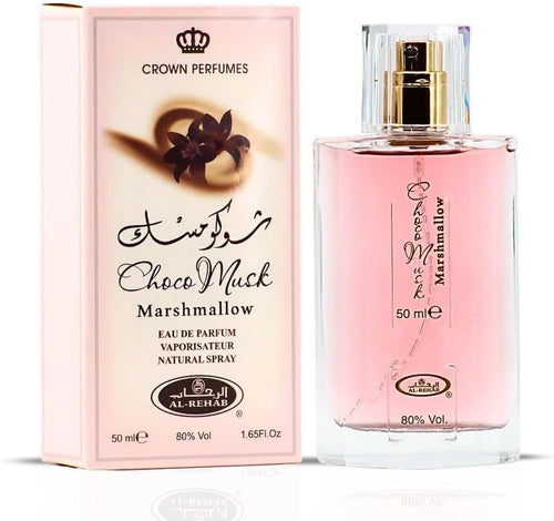 Choco Musk Marshmallow Eau de Parfum 50 ml Oriental Sweet Perfume para Hombres y Mujeres Notas de Fresa, Marshmallow, Vainilla, Cacao Duradero