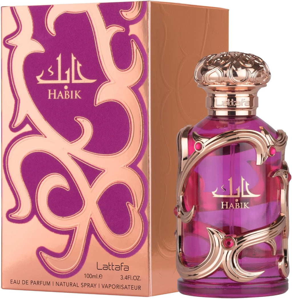 Perfume Árabe Lattafa Habik – Eau de Parfum para Mujer | Floral, Afrutado y Almizclado · 100 ml