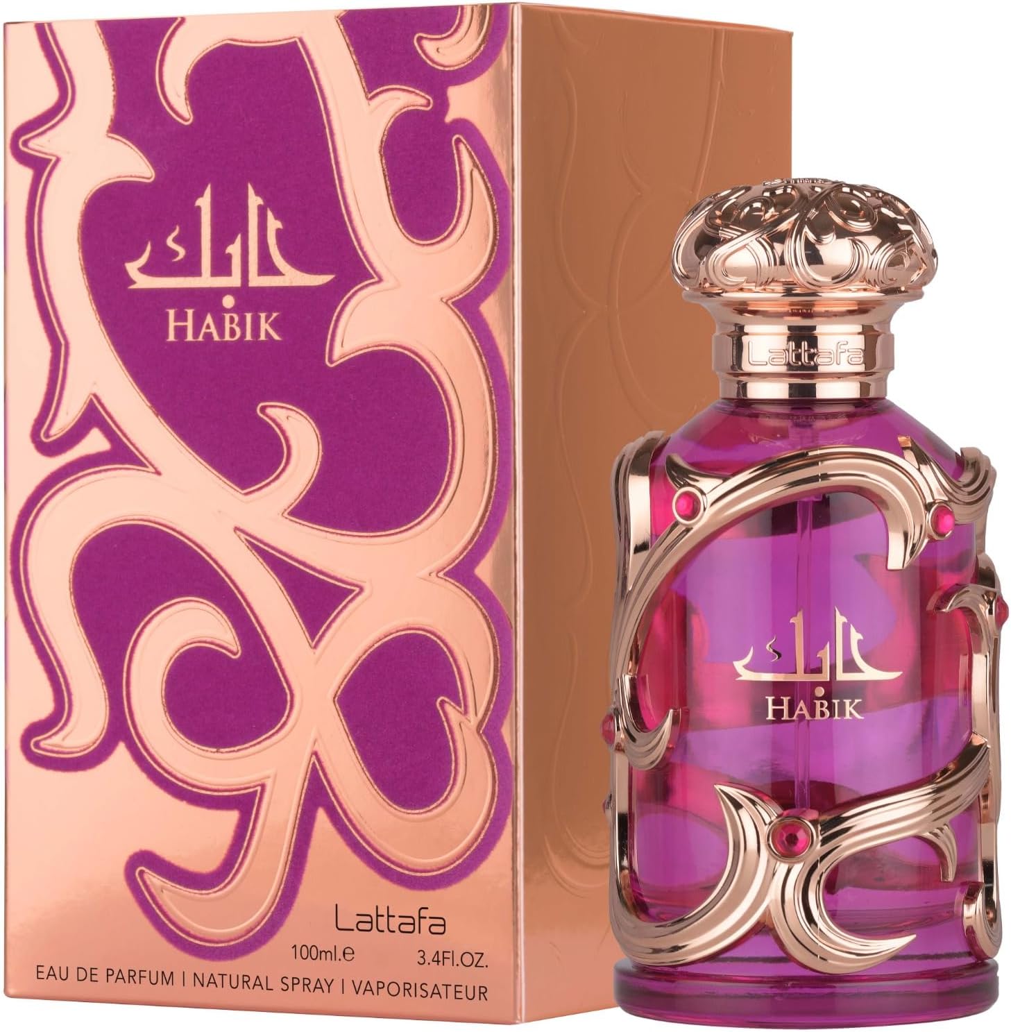 Perfume Árabe Lattafa Habik – Eau de Parfum para Mujer | Floral, Afrutado y Almizclado · 100 ml