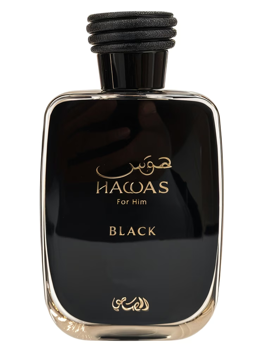 Hawas Black de Rasasi – Perfume Árabe Aromático Frutal para Hombres