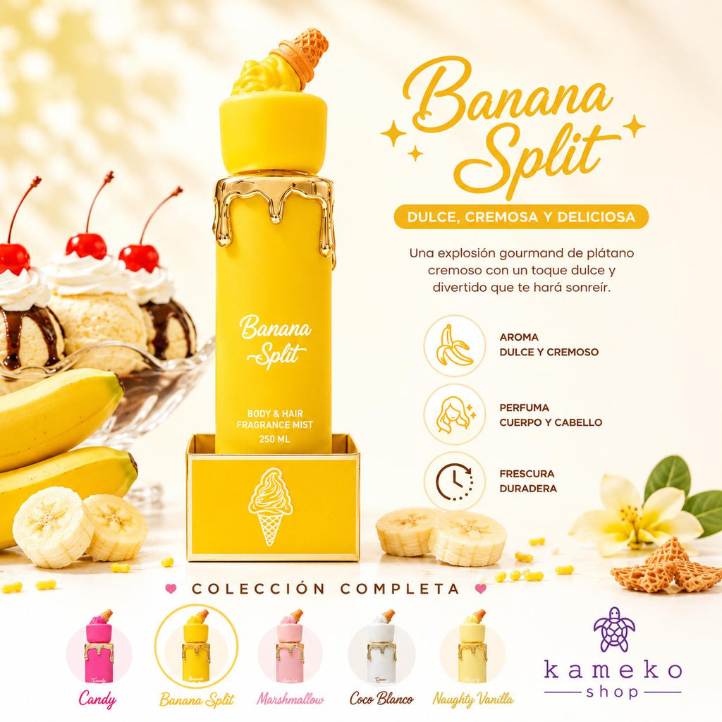 Bruma cuerpo y pelo | Variantes Gourmand | Candy, Banana Split, Marshmallow, Coco Blanco, Naughty Vanilla o Colección Completa