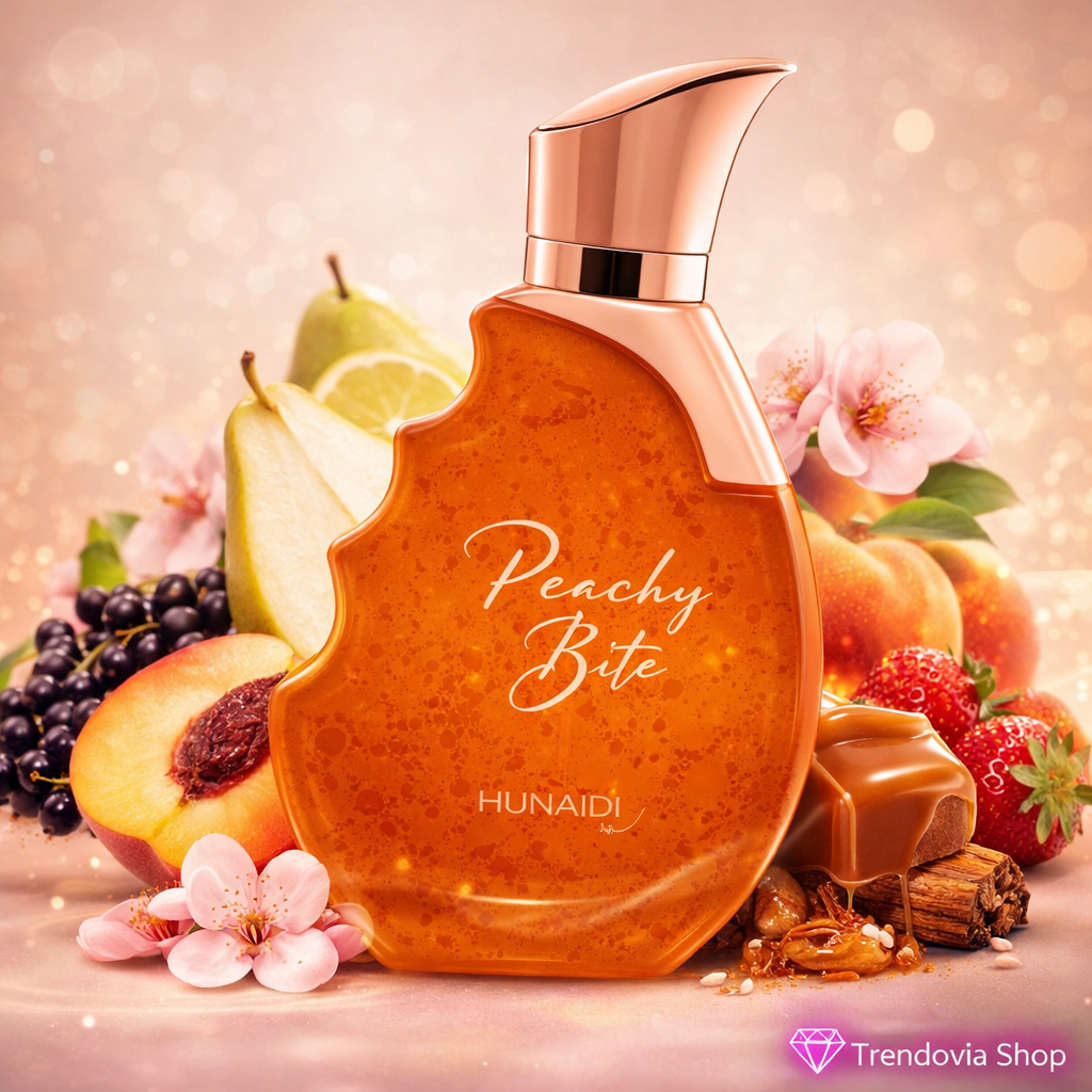 Perfume Árabe Peachy Bite Shaikh Mohd Saeed – Eau De Parfum Mujer 100 ml – Fragancia Dulce Frutal con Melocotón, Pera, Caramelo y Sándalo