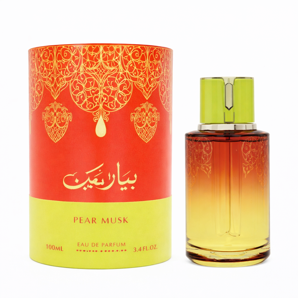 Perfume Árabe Pear Musk Arabiyat Prestige – Eau De Parfum Mujer / Unisex – Fragancia Frutal Floral con Pera, Flores Blancas, Vainilla y Almizcle