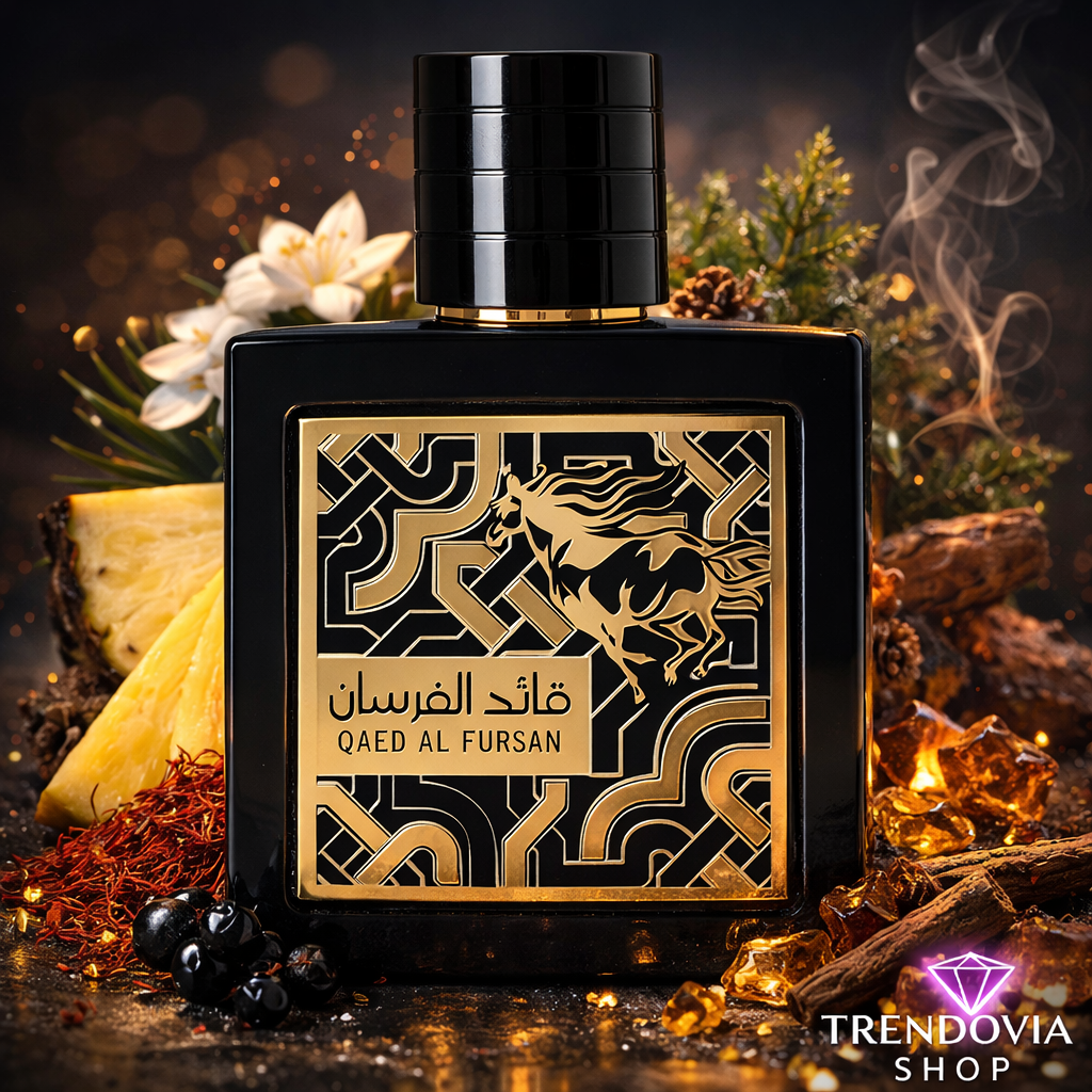 Qaed Al Fursan perfume árabe para hombre – Lattafa Perfumes 90 ml – Fragancia con piña, oud, ámbar y cedro – Perfume masculino intenso y elegante