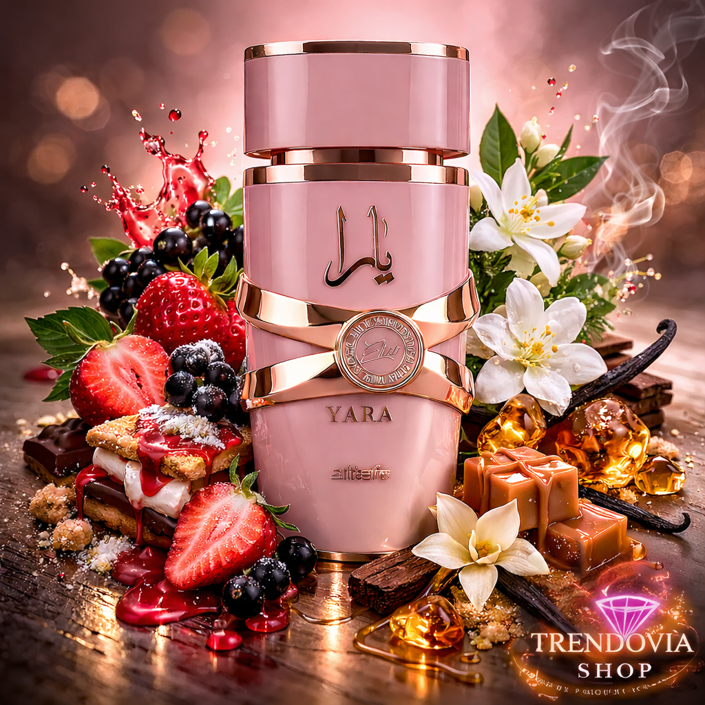 Yara Elixir perfume árabe para mujer – Lattafa Perfumes 100 ml – Fragancia dulce con fresa, vainilla, caramelo y ámbar – Perfume femenino elegante y duradero