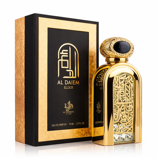 Perfume Árabe Al Daiem Elixir – Eau de Parfum Unisex con Ciruela, Coco, Ámbar y Sándalo – 75 ml