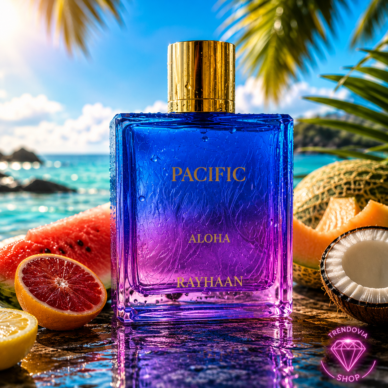 🌴🍉 Pacific Aloha Rayhaan – Perfume Árabe Unisex 100 ml