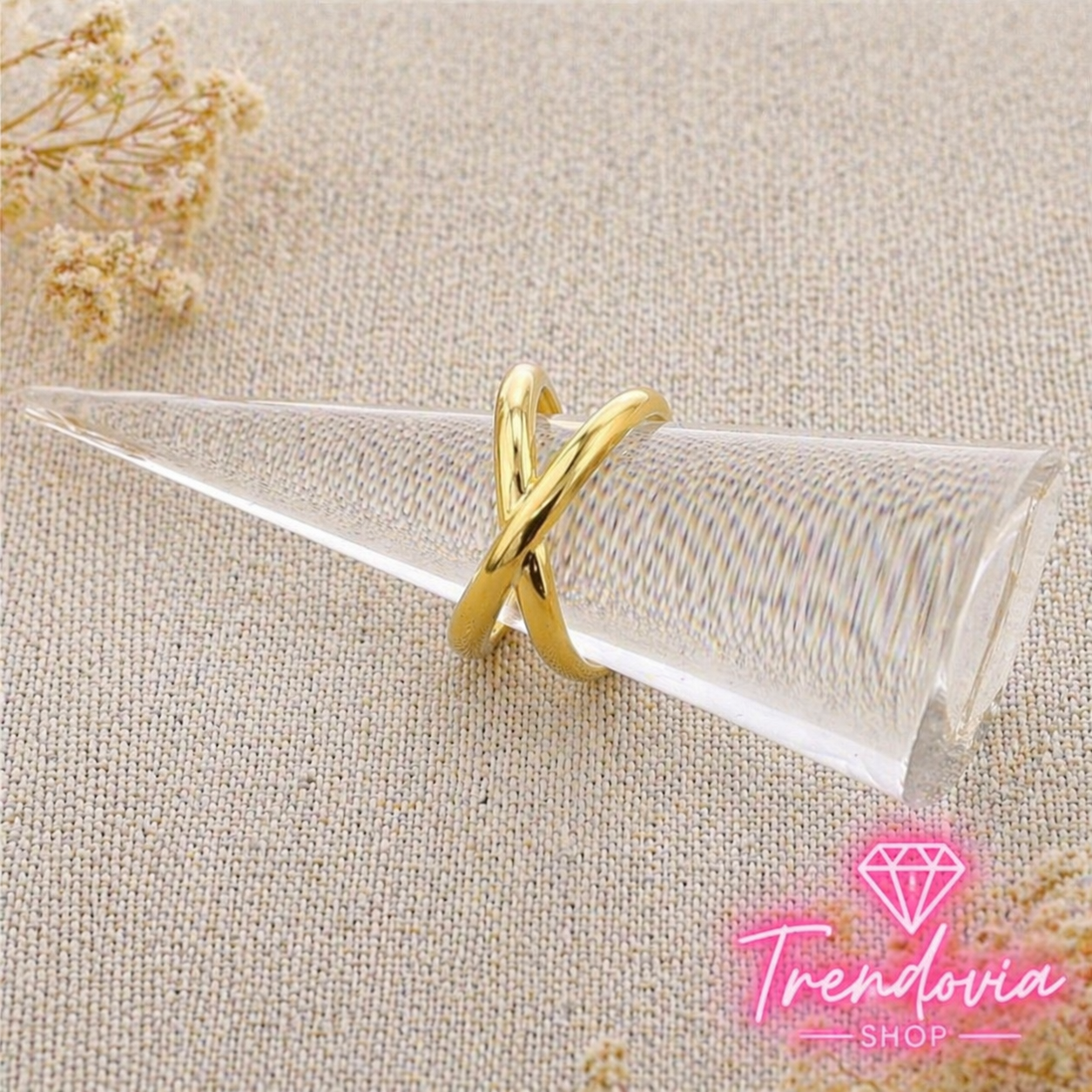 💍✨ Anillo de Acero Cruzado