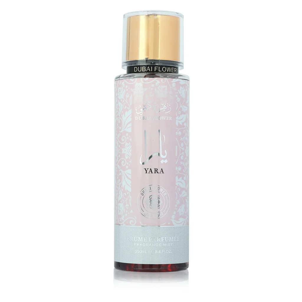 Bruma de Perfume Árabe Yara Rosa Dubai Flower – Fragancia Dulce Floral con Vainilla y Almizcle – 250 ml