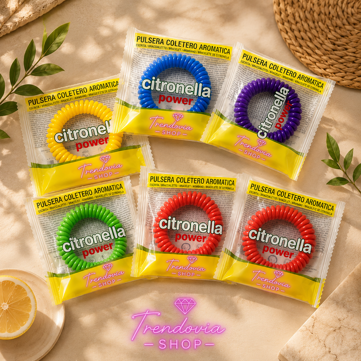 🌿🦟Pulsera Coletero de Citronela – La Casa De Los Aromas [Colores Aleatorios]