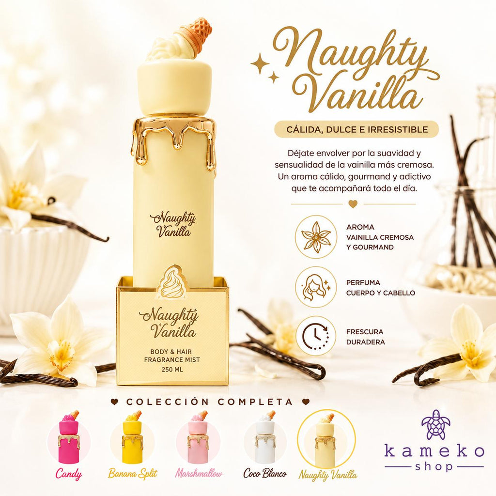 Bruma cuerpo y pelo | Variantes Gourmand | Candy, Banana Split, Marshmallow, Coco Blanco, Naughty Vanilla o Colección Completa