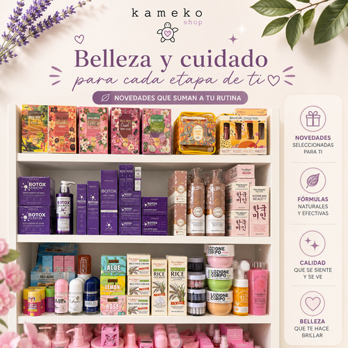 Caja NOVEDADES KAMEKO  Unisex – Pack 7 Productos Belleza y Hogar Hombre y Mujer