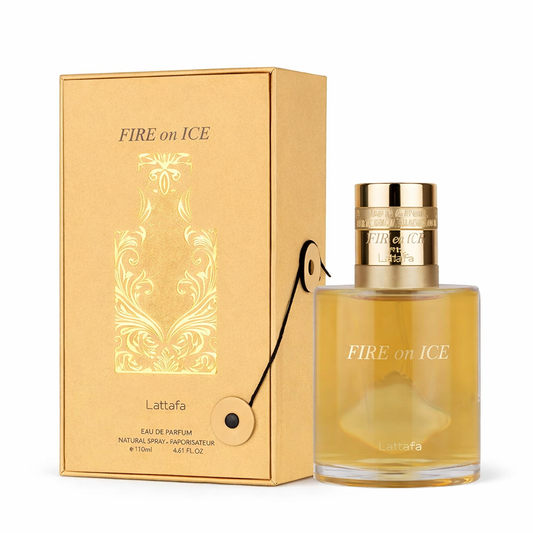 Lattafa Fire On Ice Eau de Parfum 110 ml – Perfume Árabe Unisex Intenso, Fresco y Especiado