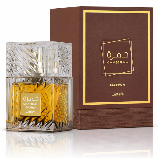 Lattafa Khamrah Qahwa Eau de Parfum 100 ml – Fragancia Unisex Árabe Gourmand, Intensa y Duradera