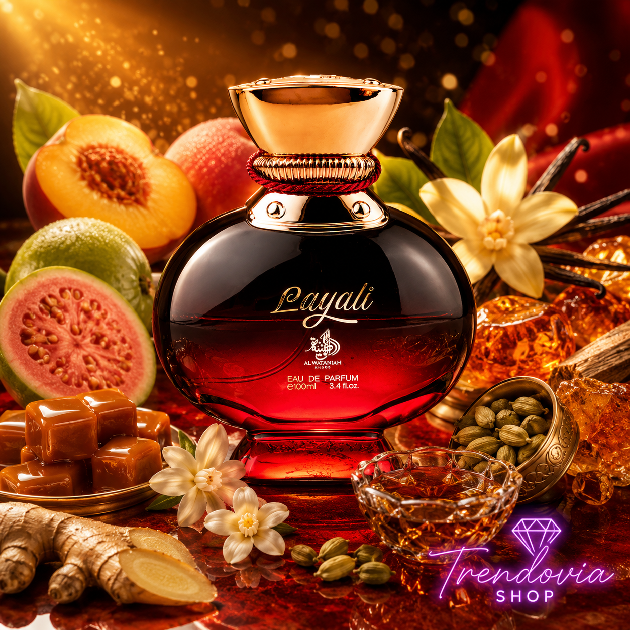 🍑✨ Al Wataniah Layali – Perfume Árabe Unisex 100 ml