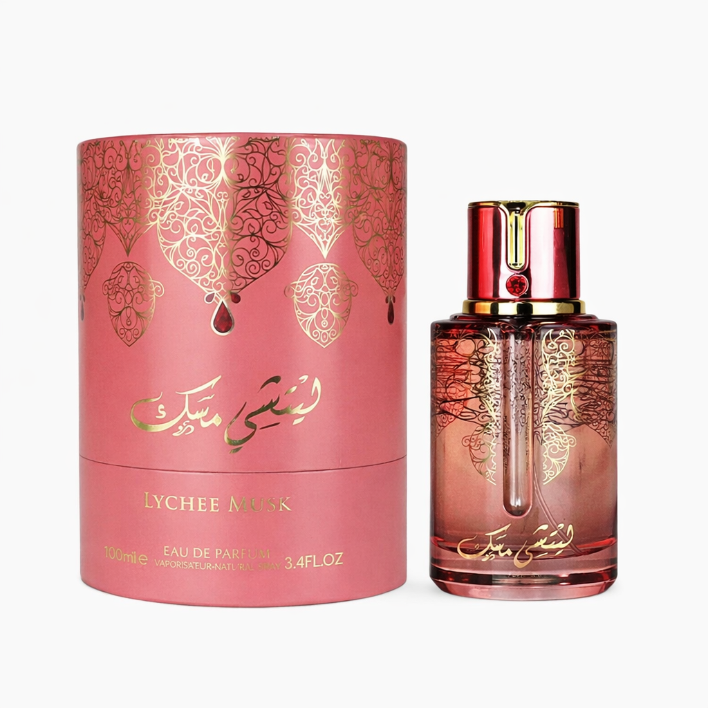 Perfume Árabe Lychee Musk Arabiyat Prestige Eau de Parfum 100 ml Unisex – Fragancia Dulce Afrutada con Lichi, Rosa y Almizcle