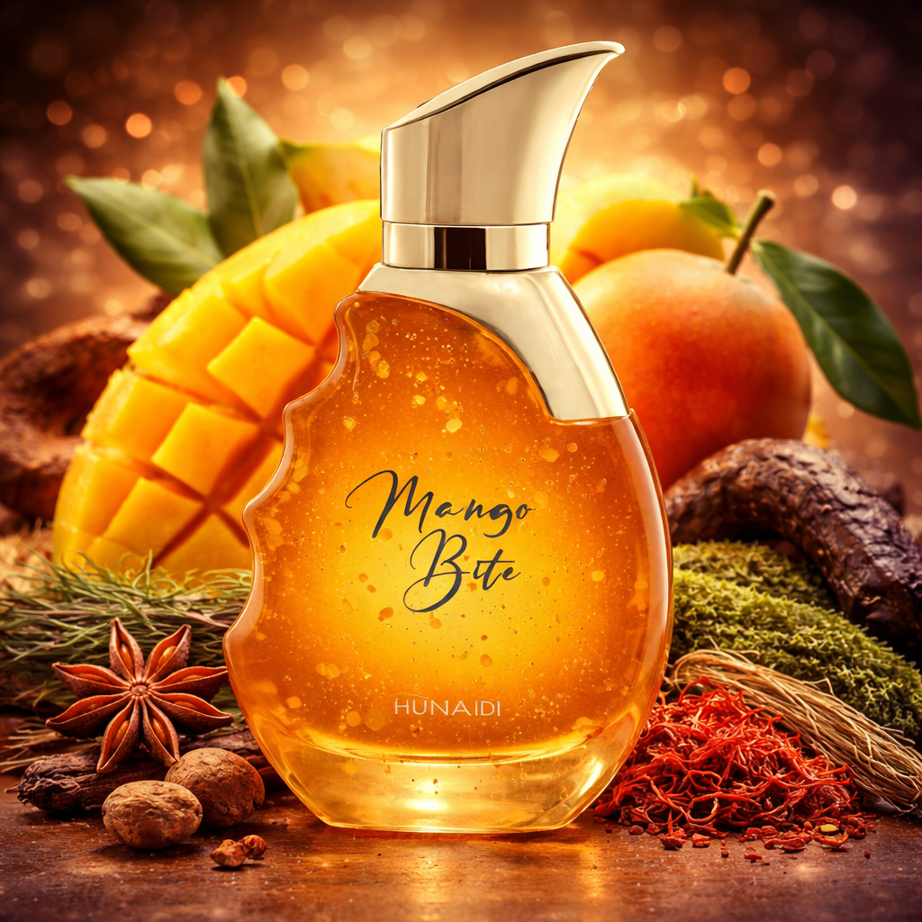 Perfume Árabe Mango Bite Shaikh Mohd Saeed – Eau De Parfum Unisex 100 ml – Fragancia Exótica Mango, Cuero, Azafrán y Maderas Intensivas