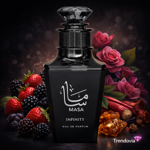 Perfume Árabe Masa Infinity Amaran – Eau de Parfum Dulce y Floral con Frutos Rojos y Rosa Damascena