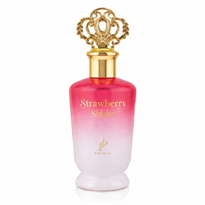 Perfume árabe Khadlaj Strawberry Shake Eau de Parfum 100 ml para Mujer – Fragancia Floral Afrutada con Fresa, Leche, Vainilla y Sándalo