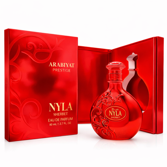 Perfume Árabe Nyla Sherbet Arabiyat Prestige – Eau de Parfum Femenino Dulce y Afrutado con Fresa y Sándalo – 80 ml