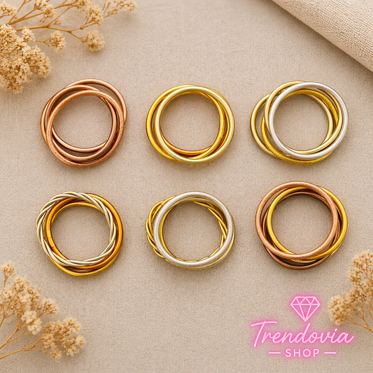 Pulseras Doradas Flexibles (Set 4) – Efecto Pan de Oro ✨💛(Modelos y Colores Aleatorios)