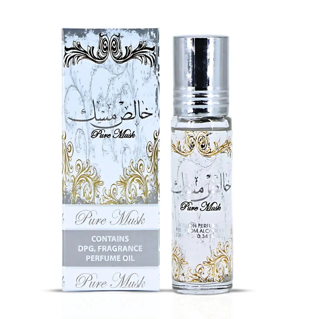 Roll On Perfume Árabe Pure Musk – Aroma a Limpio, Almizclado y Unisex – 10 ml
