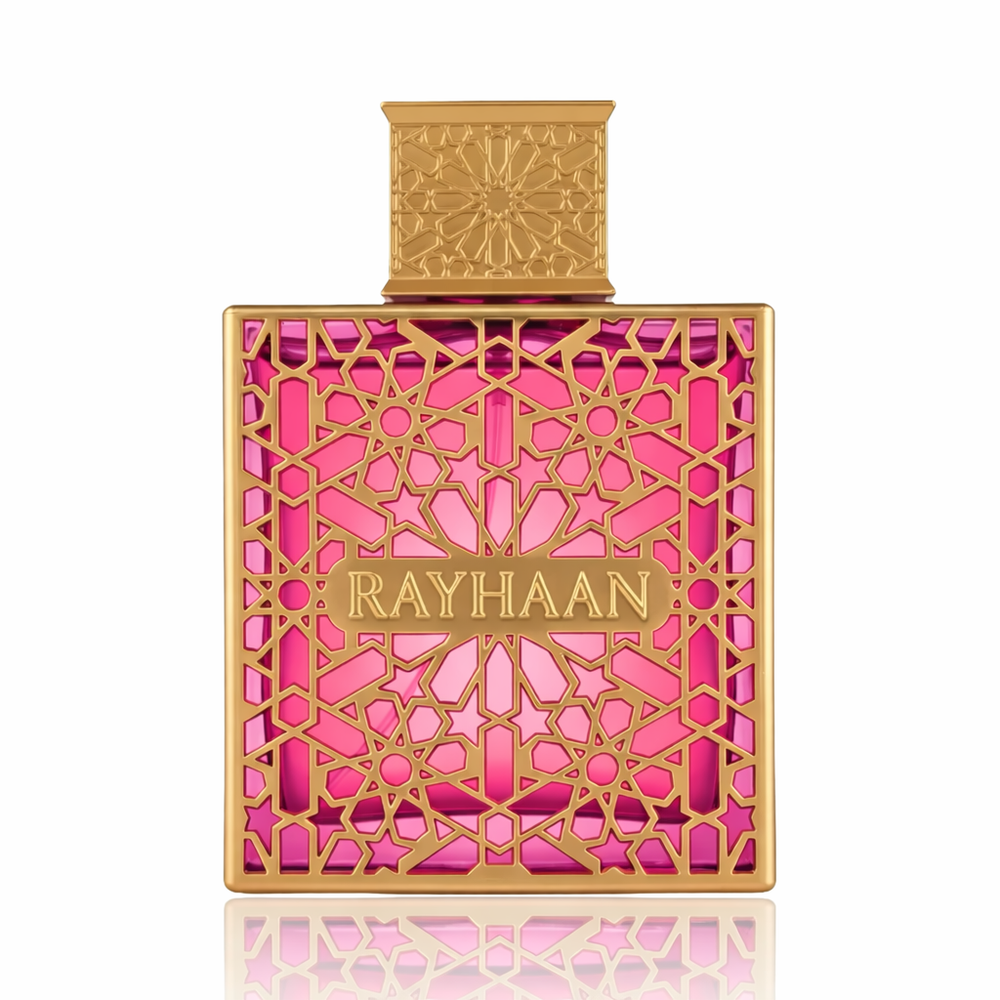 Perfume Árabe Kiss Rayhaan 100 ml – Fragancia Dulce Floral Frutal Gourmand con Fresa, Coco, Caramelo y Vainilla para Mujer
