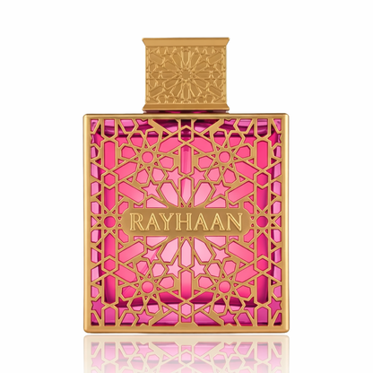 Perfume Árabe Kiss Rayhaan 100 ml – Fragancia Dulce Floral Frutal Gourmand con Fresa, Coco, Caramelo y Vainilla para Mujer