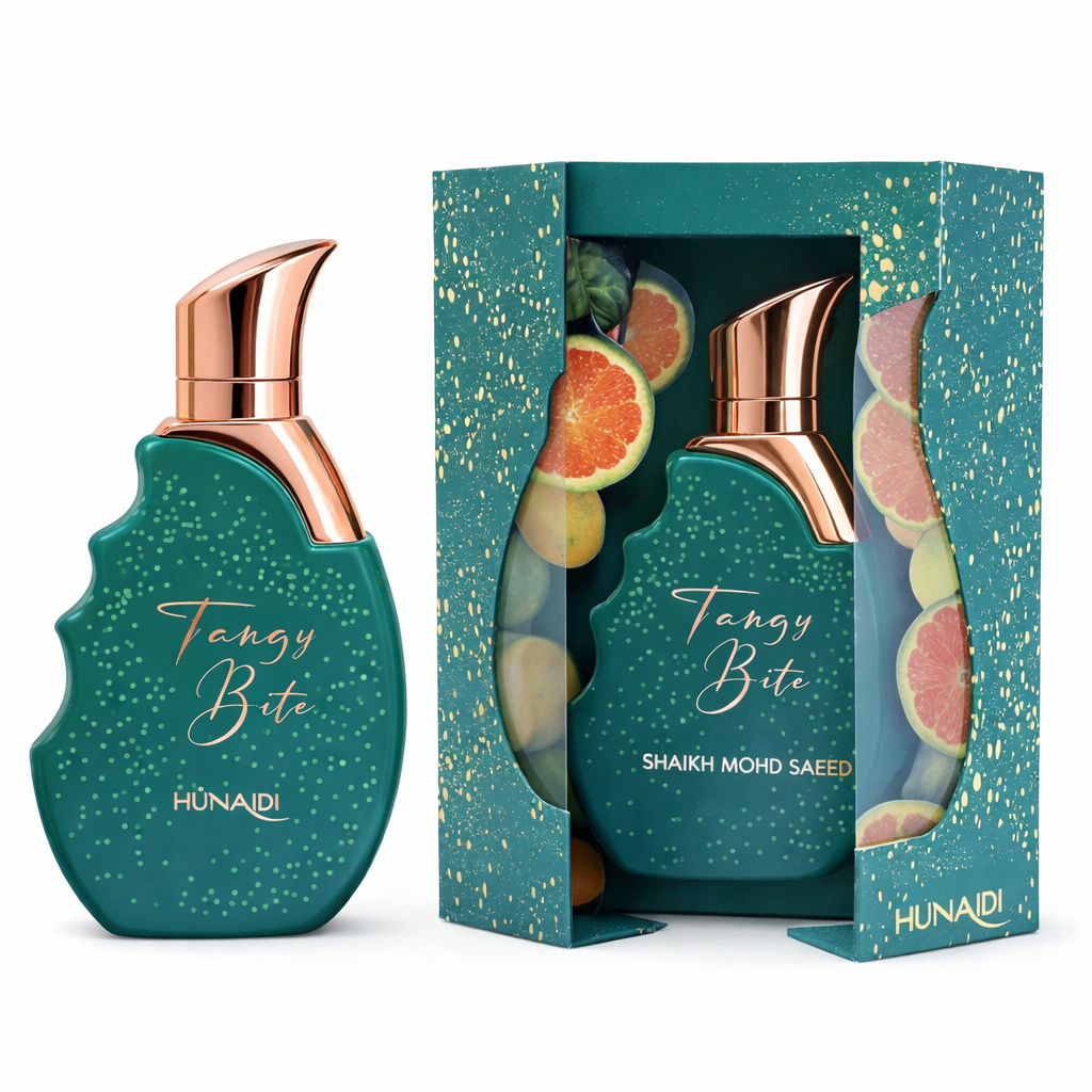 Perfume Árabe Tangy Bite Shaikh Mohd Saeed – Eau De Parfum Unisex 100 ml – Fragancia Frutal Floral con Manzana, Rosa, Ámbar y Sándalo