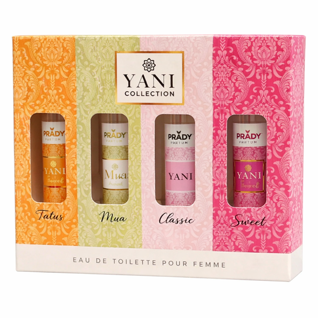 Pack Discovery Mini Fragancias Yani Collection Prady – Set 4 Eau de Toilette Mujer 33 ml | Estuche Descubrimiento Fragancias Dulces y Elegantes